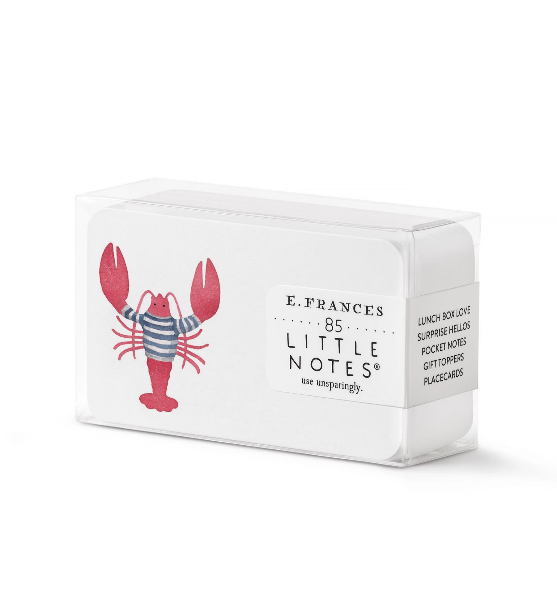 Little Notes Boxed Set of 85 Mini Note Cards lobster