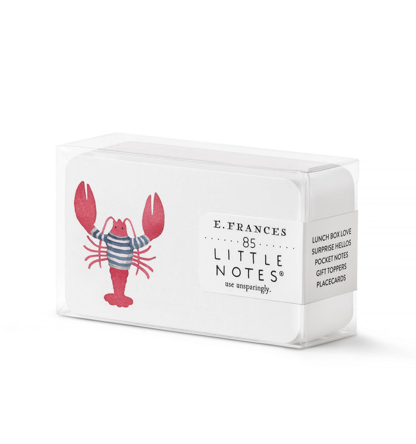 Little Notes Boxed Set of 85 Mini Note Cards lobster