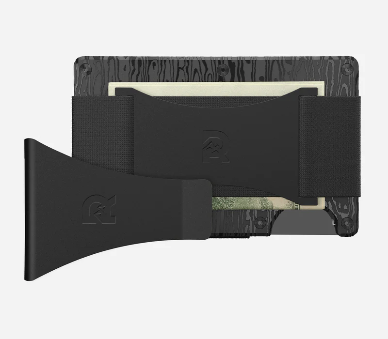 Ridge Wallet | Black Damascus - Both back