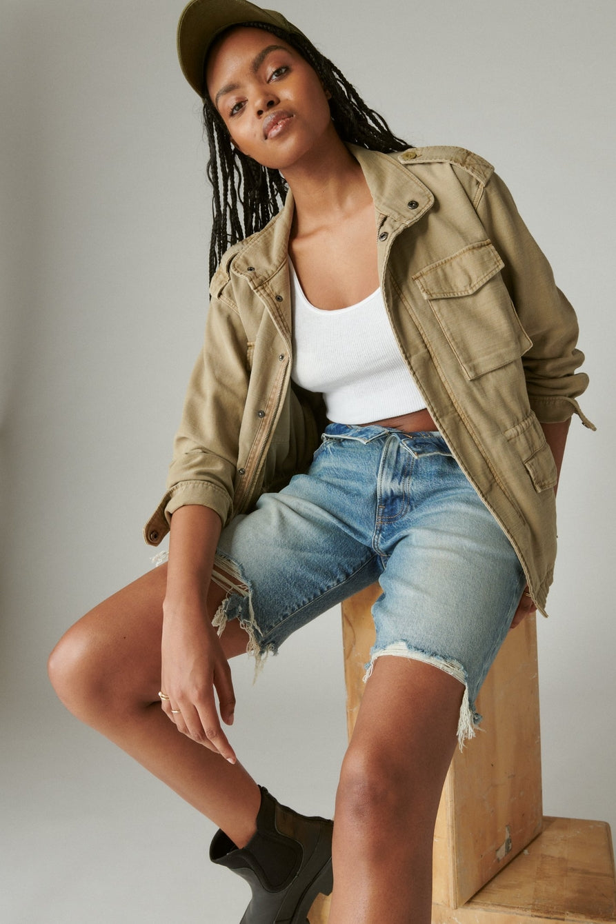 Lucky Four Pocket Military Jacket Twill  – Rachelle M. Rustic House Of  Fashion