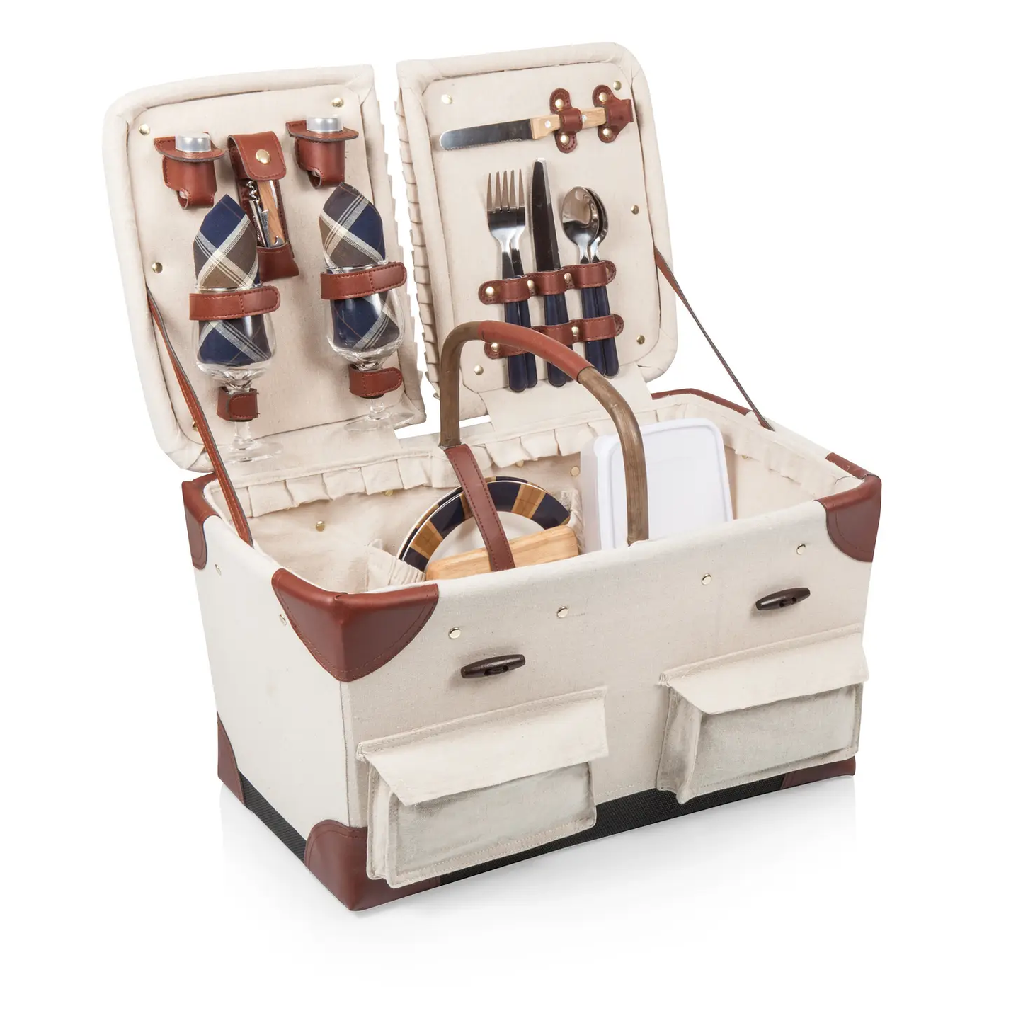 Pioneer Picnic Basket inside