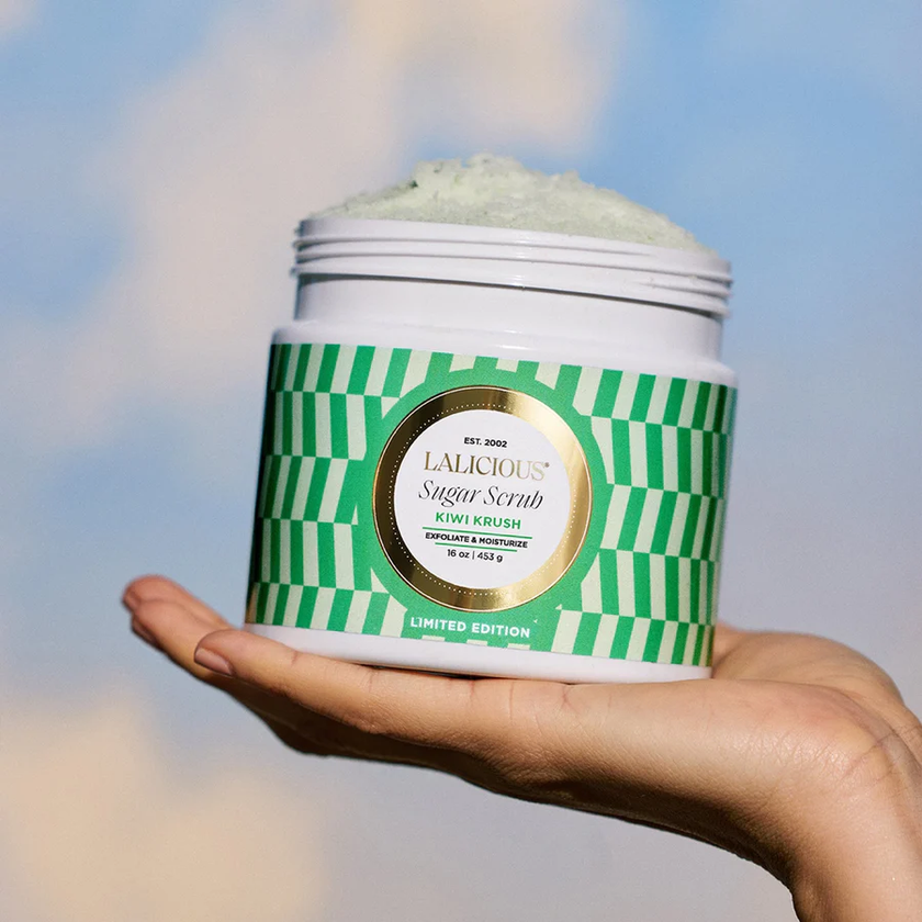 Lalicious Sugar Kiwi Krush Scrub - 16oz In Hand Display