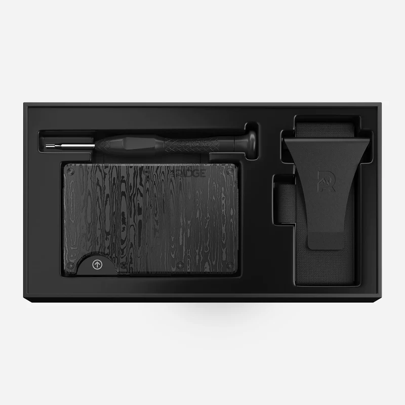 Ridge Wallet | Black Damascus - Both kit