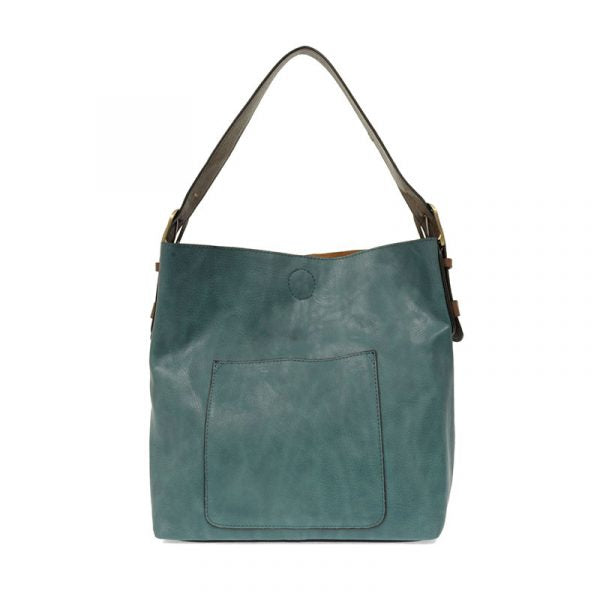 Joy Hobo Handbag - Teal-ish & Coffee