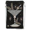 Holidaze Silver and Black Beaded Crossbody Phone Bag