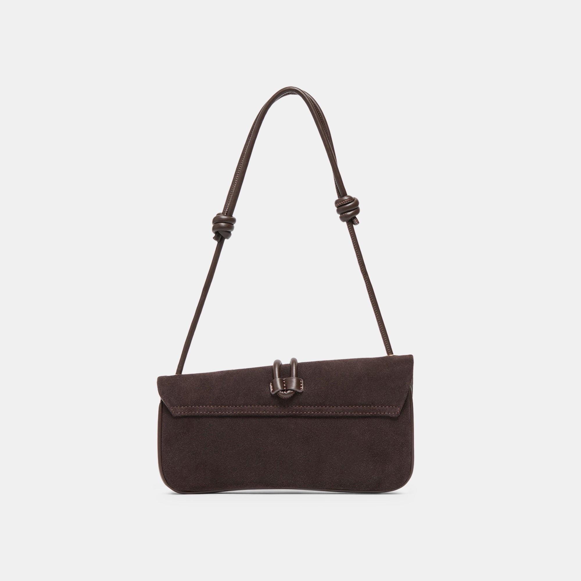 Balen Suede Shoulder Bag | Chocolate back