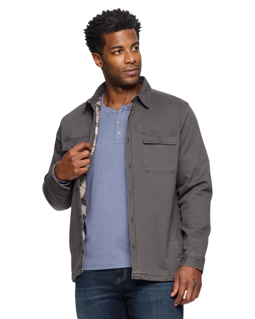DUNN STRETCH FLANNEL LINED JACKET Front unbuttoned