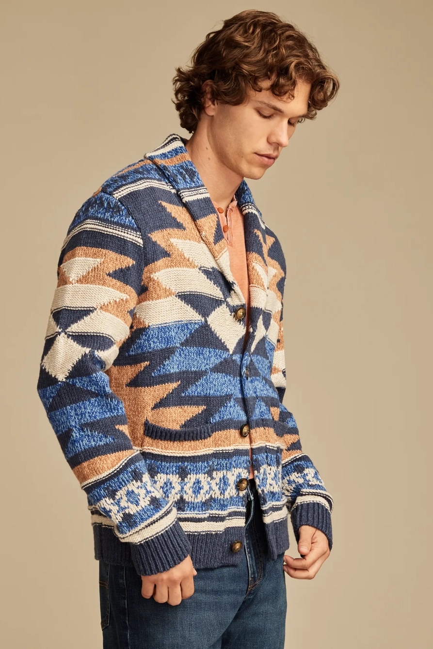 SOUTHWESTERN CARDIGAN front side buttoned