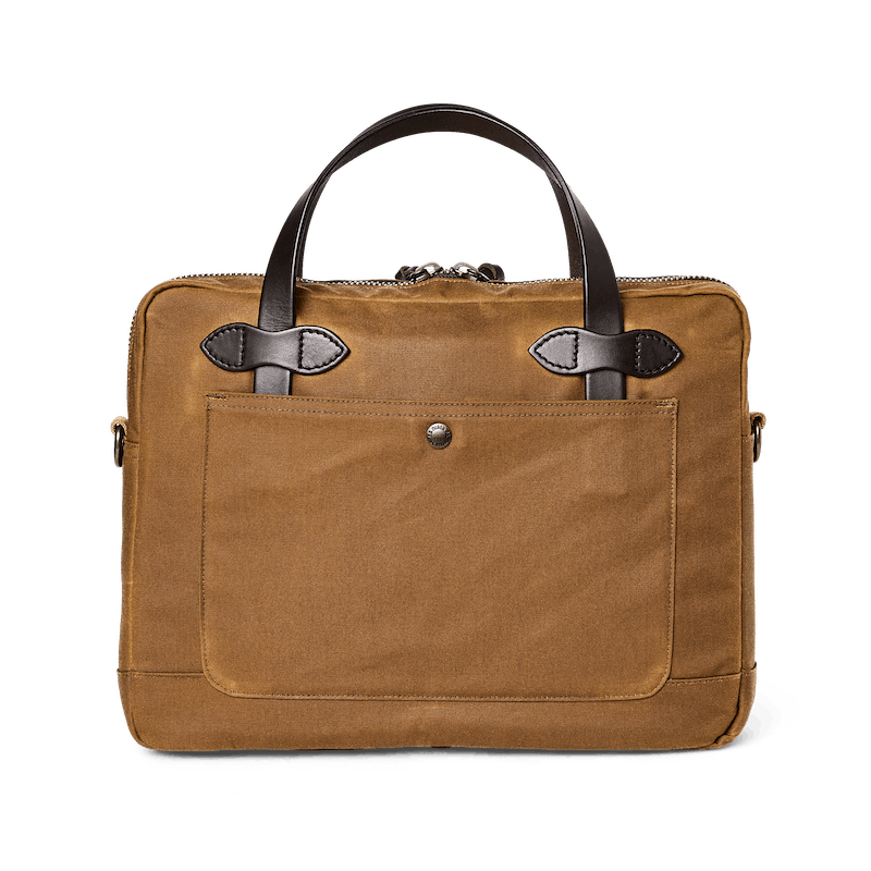 Tin Cloth Compact Briefcase Tan One Size back