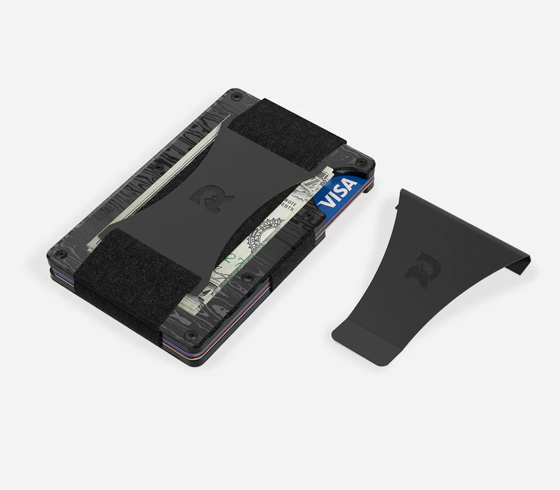 Ridge Wallet | Black Damascus - Both pieces