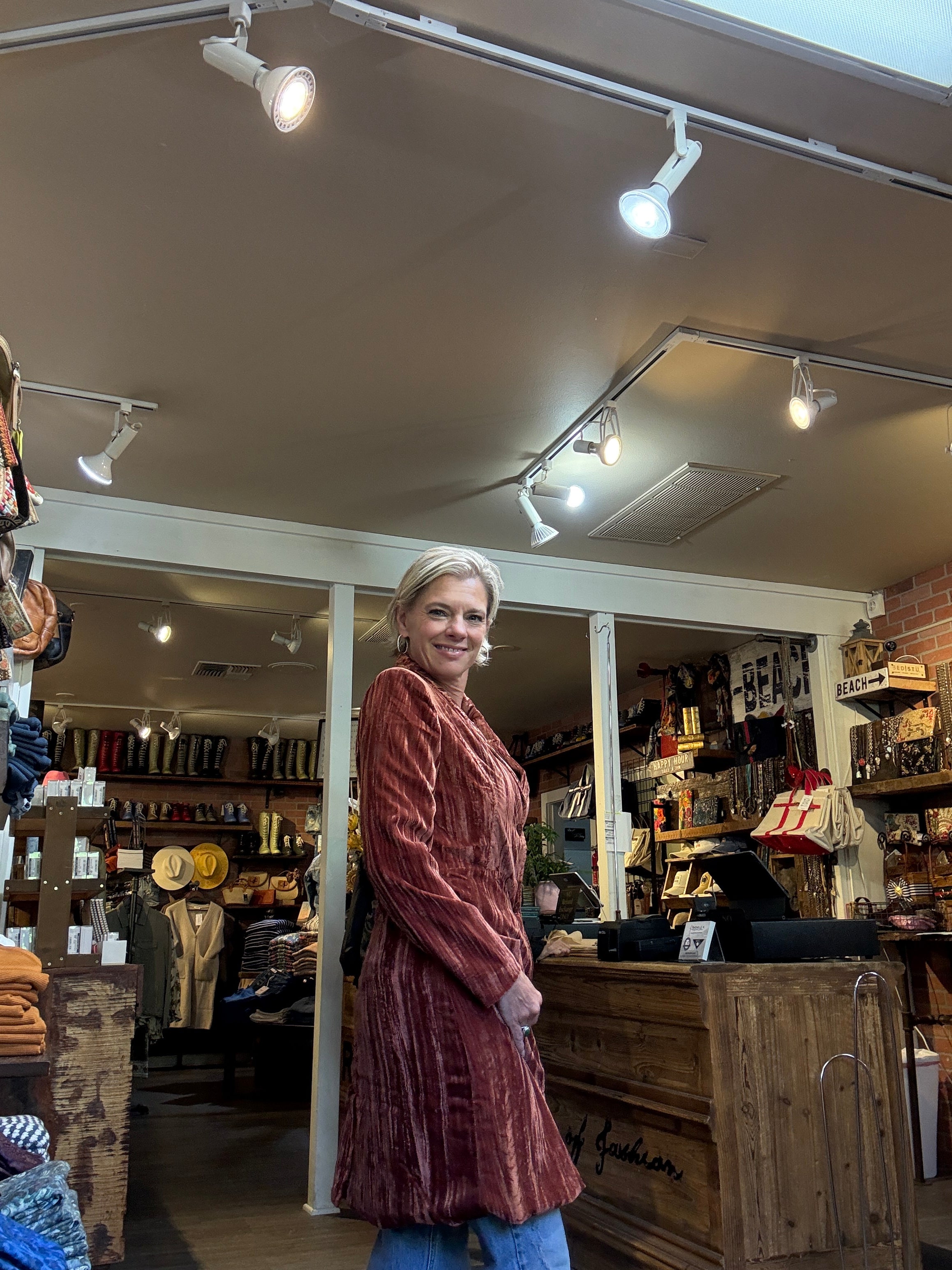 CRUSHED VELVET 70S COAT