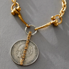 Gold Crystal Bar & Wilhelmina Coin Horsebit Necklace | 18-20