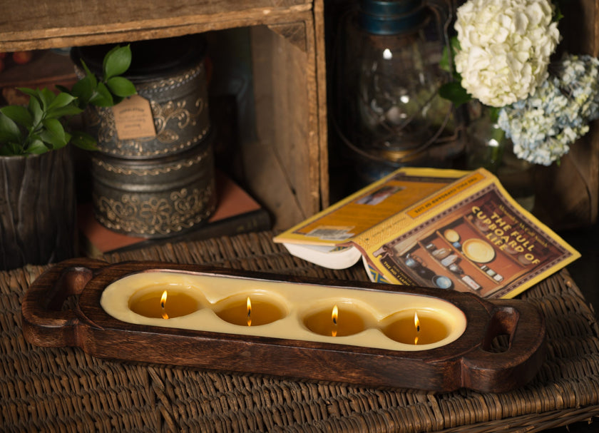 Himalayan  Wooden Tray Candle - Medium - Grapefruit Pine