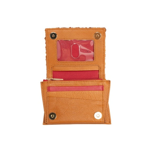 allen wallet woven maple wood/gold heirloom-red zip NA