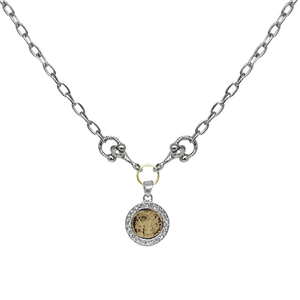 Vintage Silver Mini Coin & Horsebit Necklace | 16-18