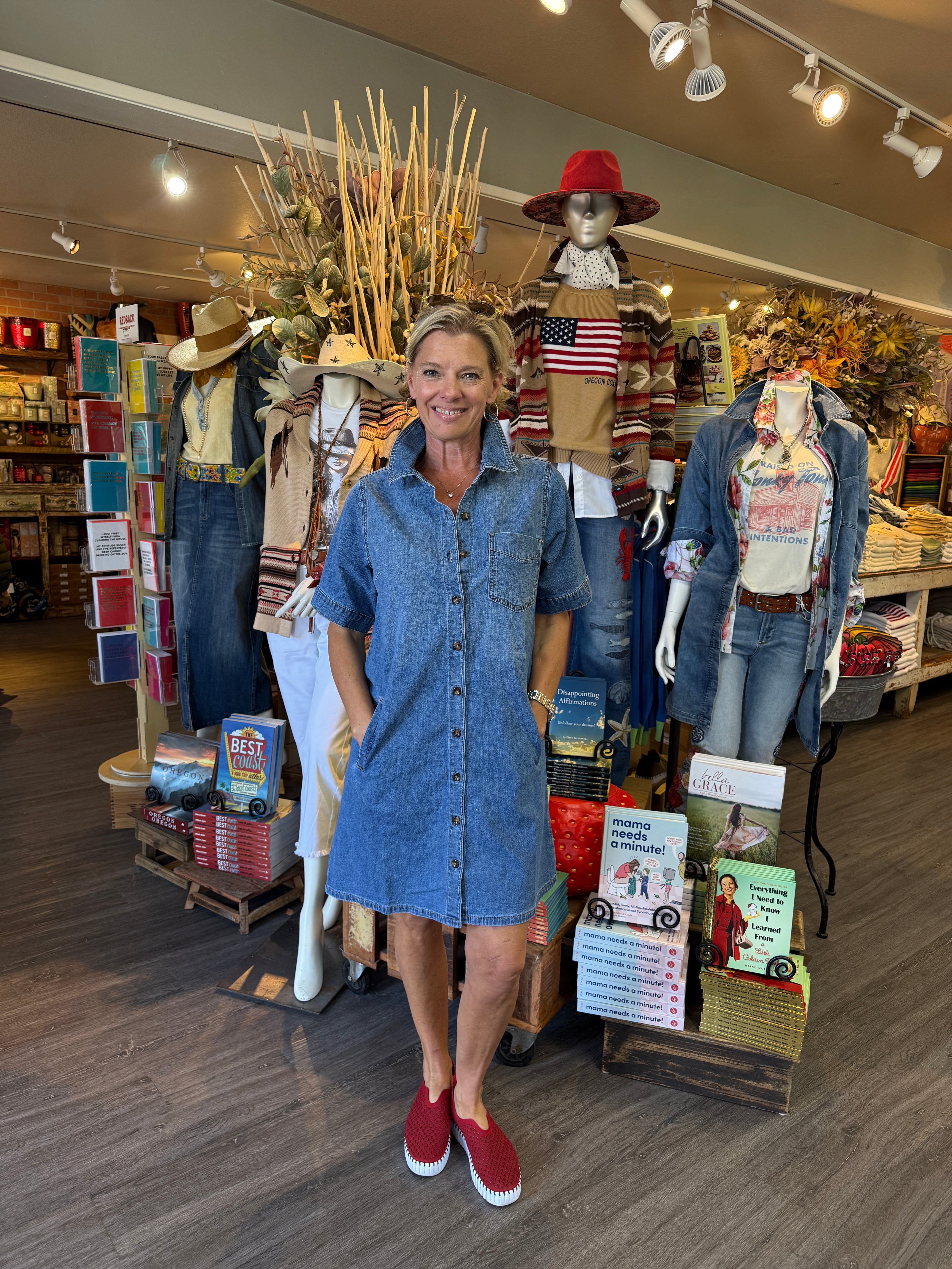 Cora Shirt Dress Denim front