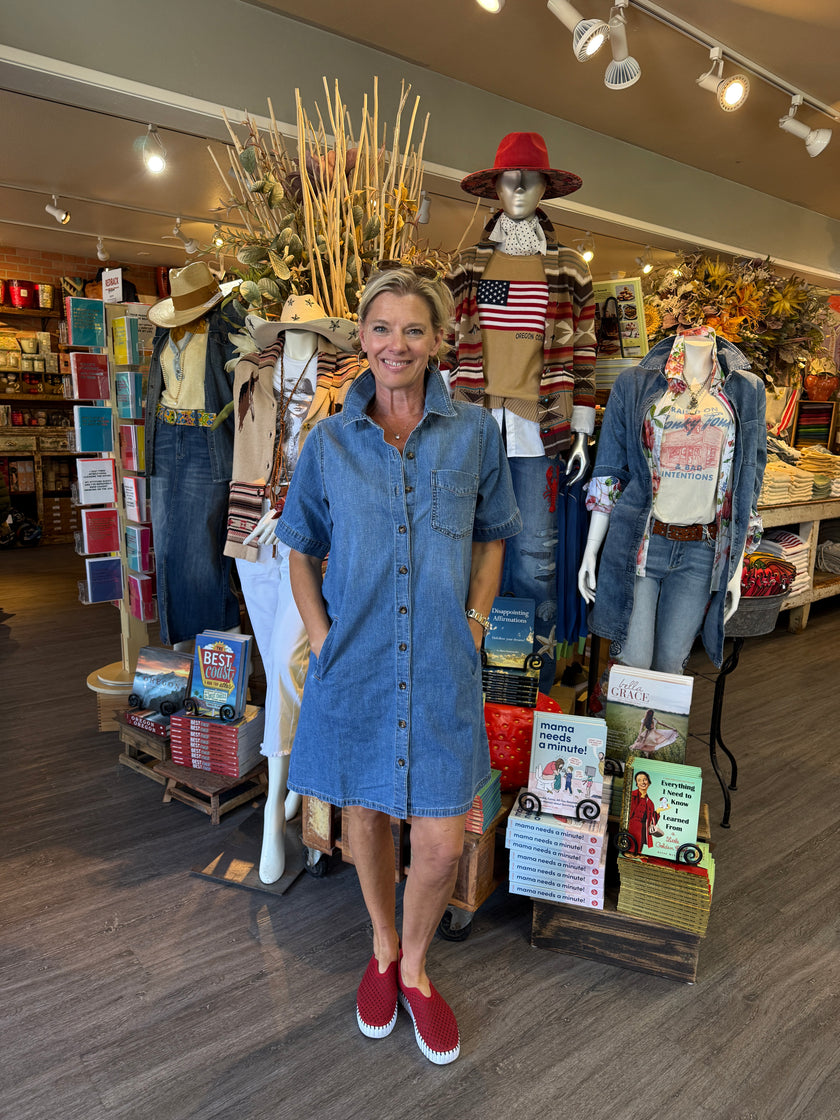 Cora Shirt Dress Denim front