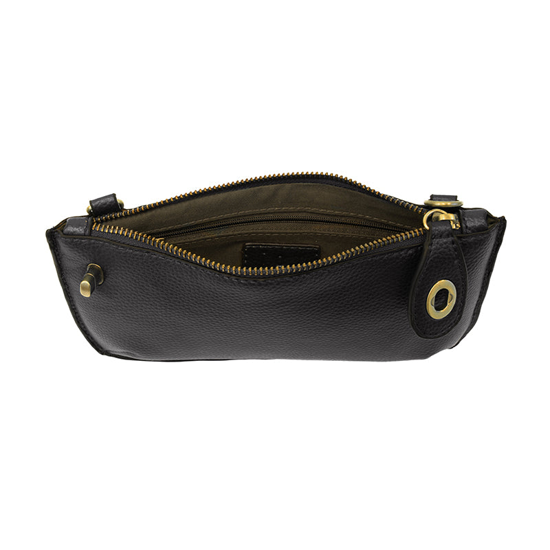 Joy Mini Crossbody Wristlet Clutch inside black