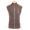 Yale Wool Zip Vest with Faux Suede Shoulder Patches dark natural
