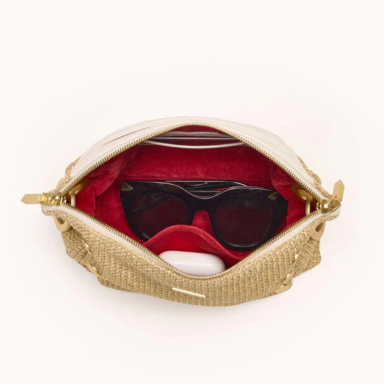 Daniel Crossbody Clutch Sml-Calla Lily White Raffia-BG inside