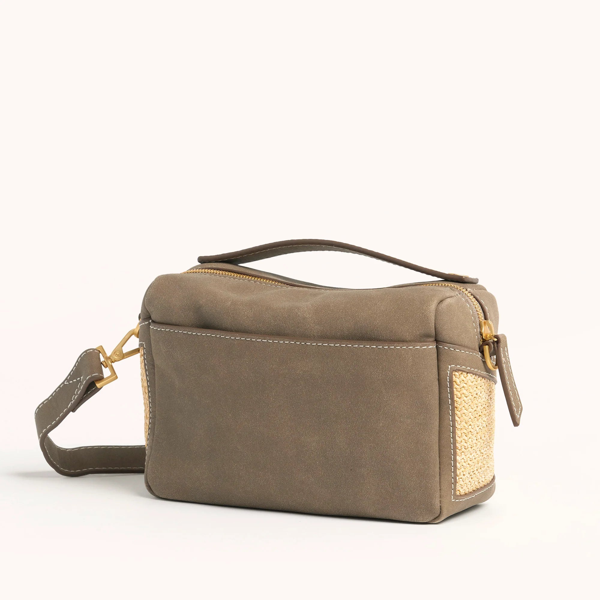 Evan Crossbody Sml-Pewter Raffia-BG