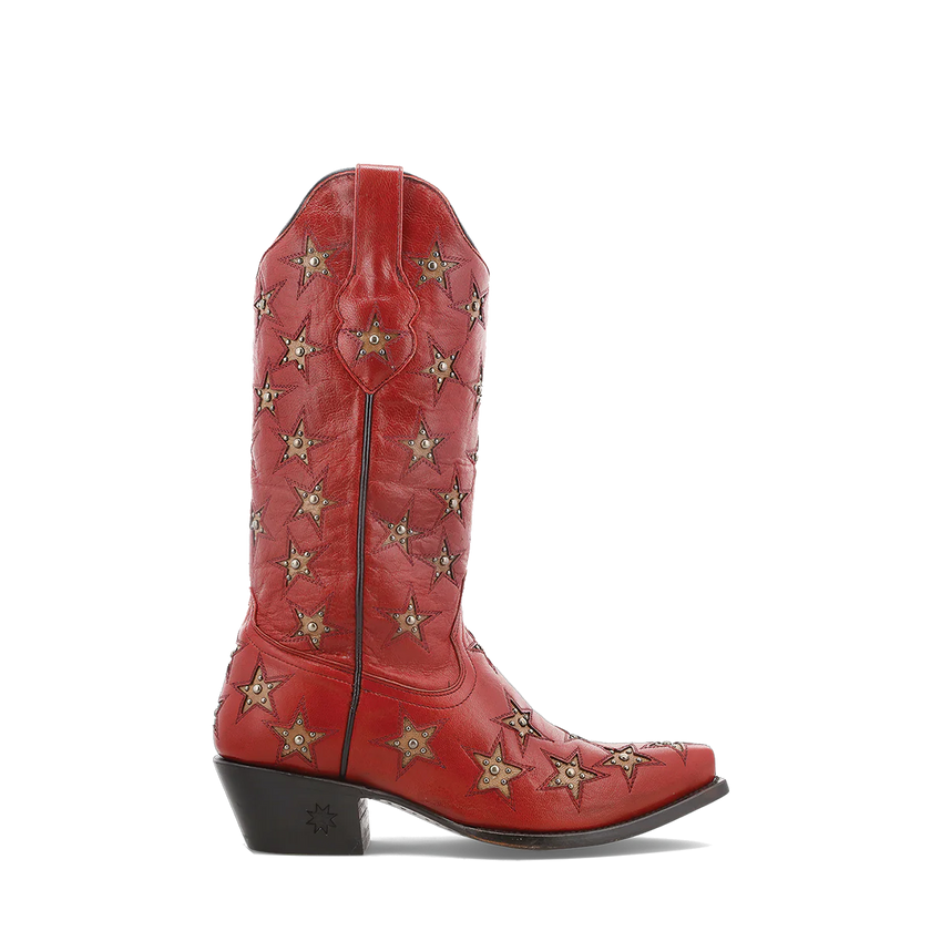 Black Star Women's Marfa Star Inlay Studded Boot red profile