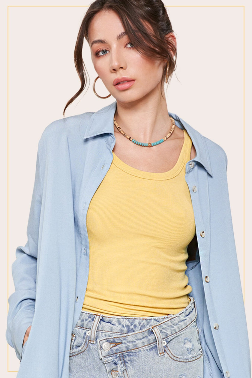 STRETCHY BASIC SLEEVELESS TOP mellow