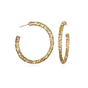 Gold Pavia Hoop With Crystals | 1.5