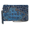 ork It Denim Blue Beaded Embellished Crossbody Clutch