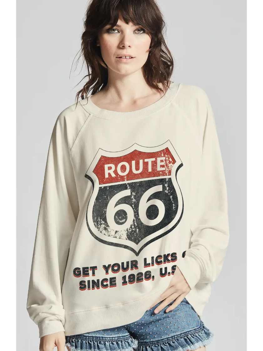 Recycled Karma  Route 66 Sweatshirt pearl