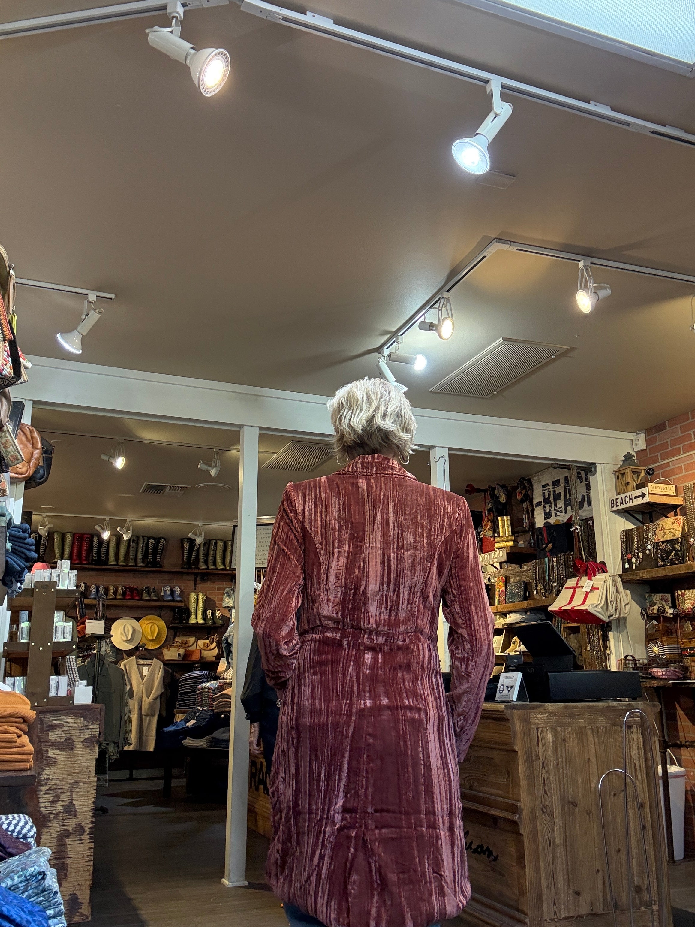 CRUSHED VELVET 70S COAT