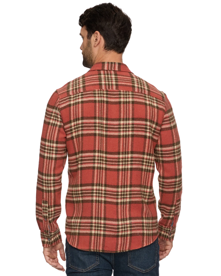 SEABROOK LS VINTAGE WASH FLANNEL SHIRT back brick/brown