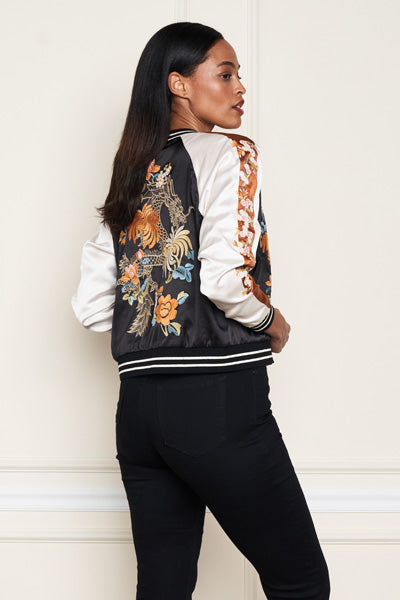 REVERSIBLE SATIN BBALL JACKET