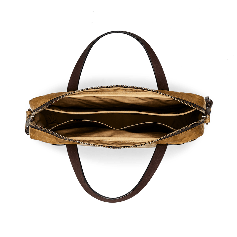 Tin Cloth Compact Briefcase Tan One Size inside