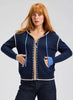Threaded Hoodie dark denim front