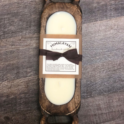 Himalayan Wooden Tray Candle - Small - Orange Grove