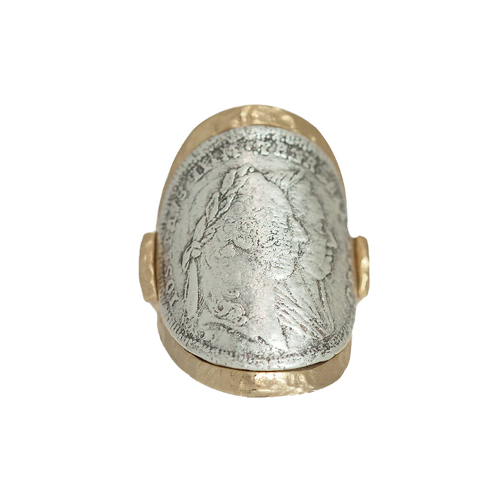 Gold Maria Theresa Coin Rounded Ring | Sz 8 front