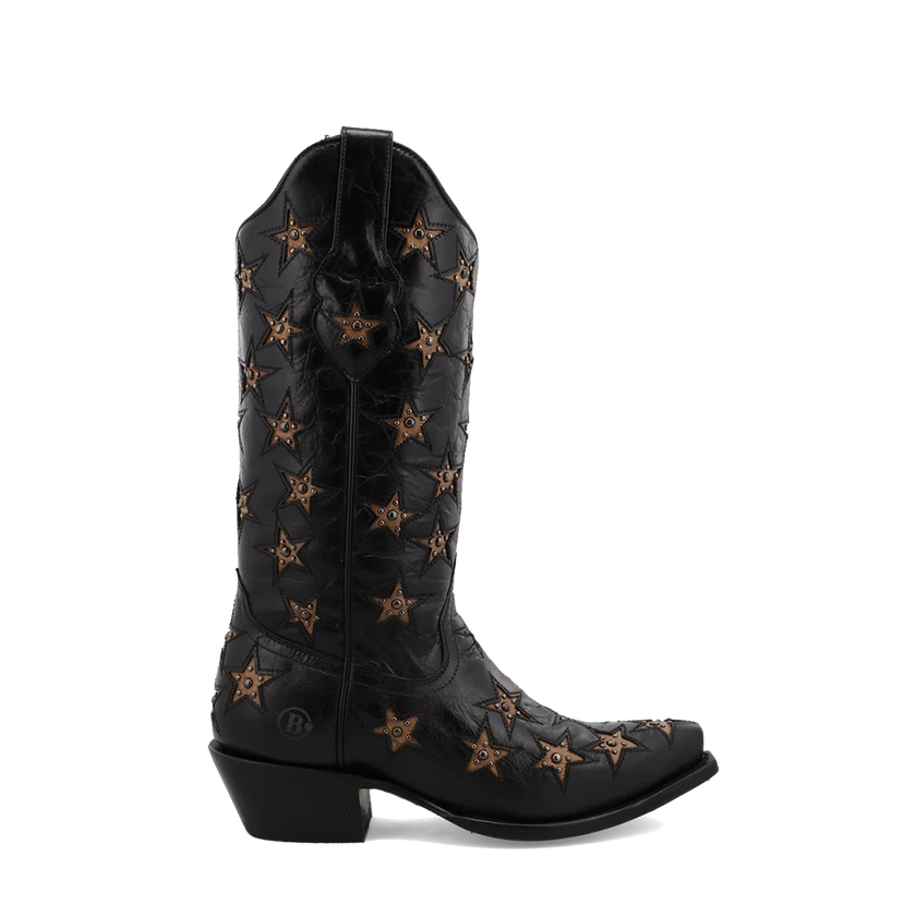 Black Star Women's Marfa Star Inlay Studded Boot profile black