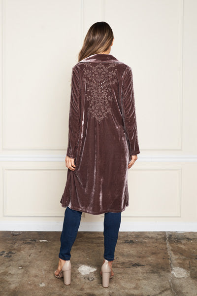 VELVET CUTWORK COAT