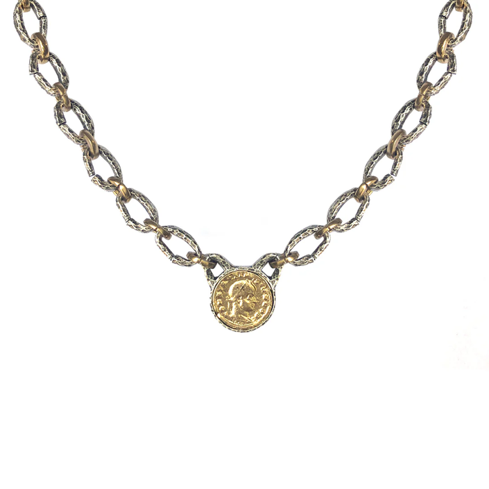 Vintage Silver Link Constantine II Necklace | 17