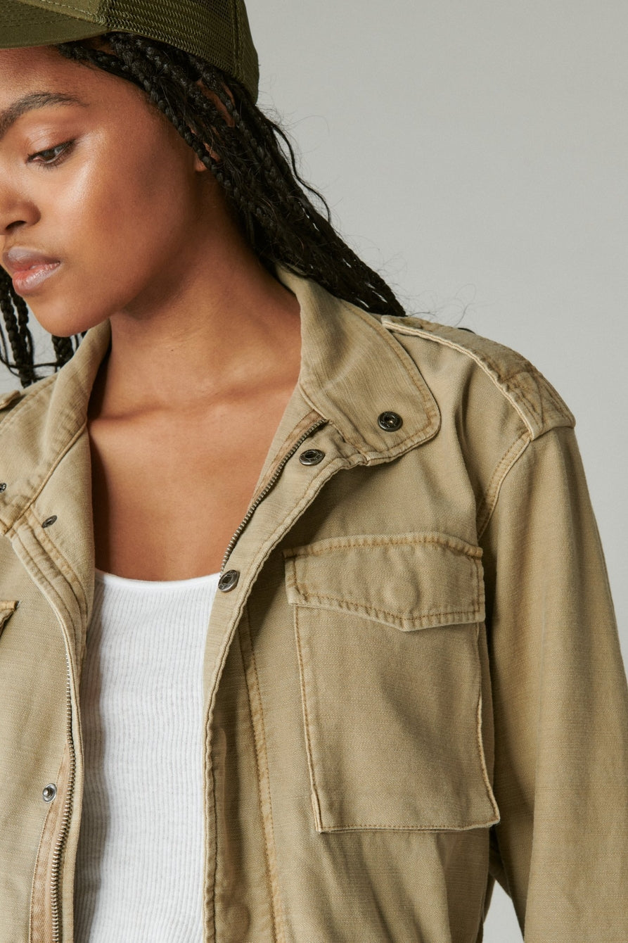 Lucky Brand Women's Four Pocket Military Jacket In Olive