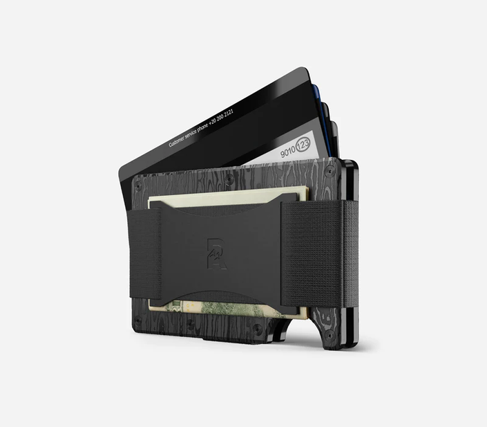 Ridge Wallet | Black Damascus - Both back