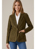 Mindy Cord Patch Pocket Blazer, olive-front