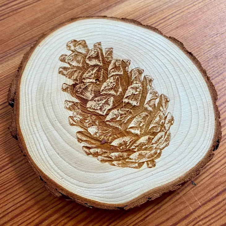 Engraved Wood Coasters | Pine Cone