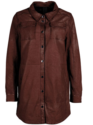 Mahi RF Leather Jacket | Brown
