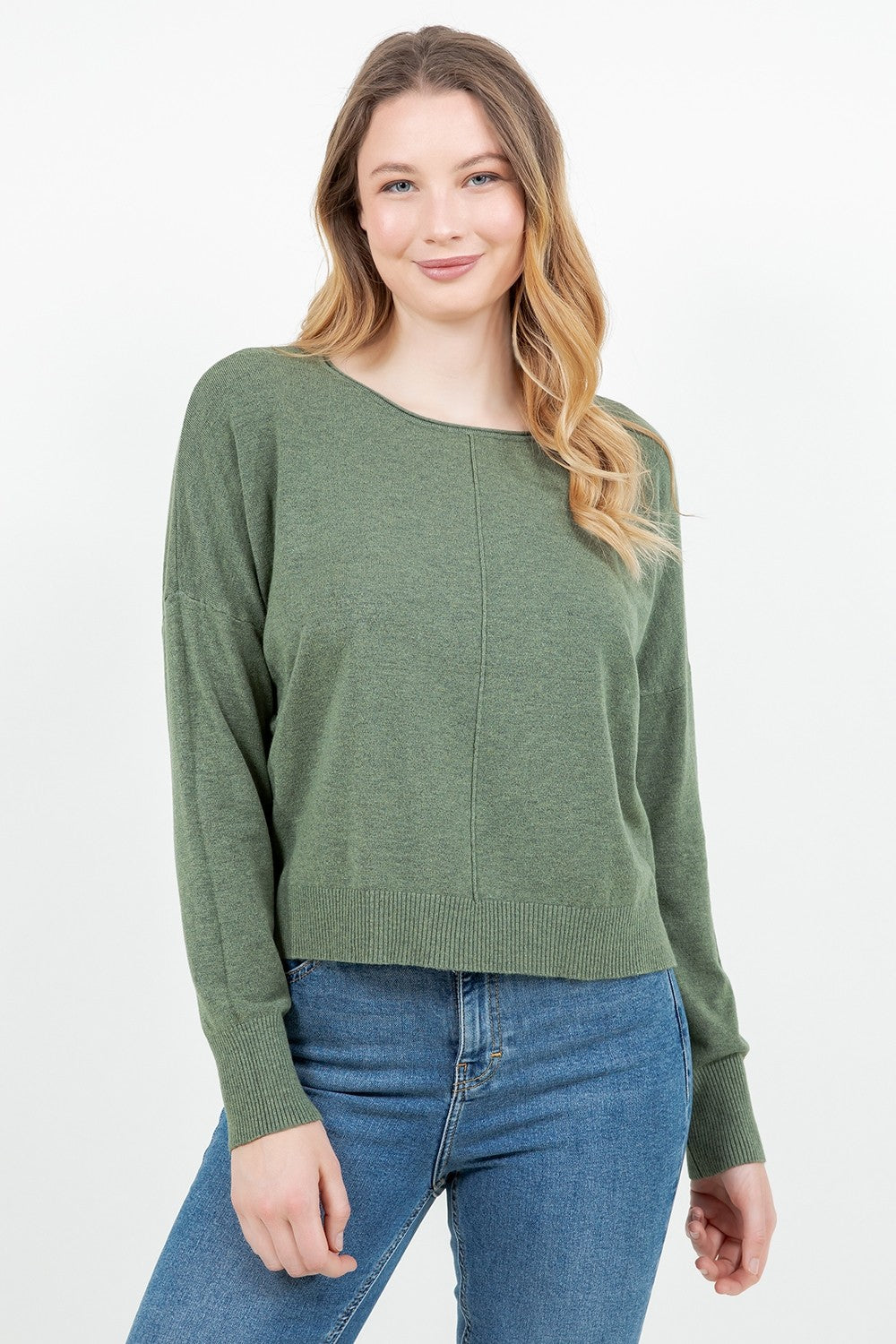 Natalie Round Neck Front Seam Sweater