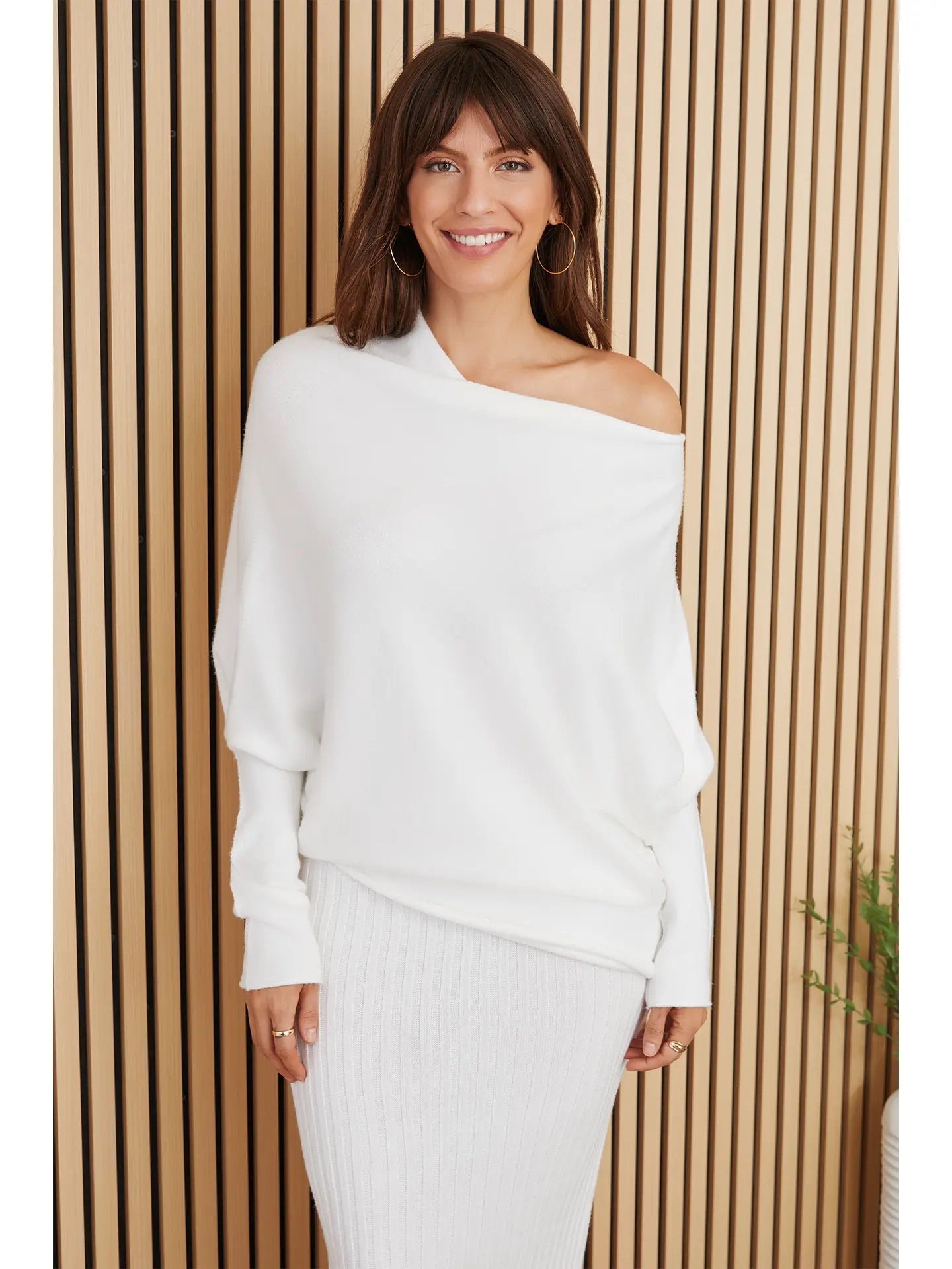 Ribbed Hem ASY Sweater Knit Top