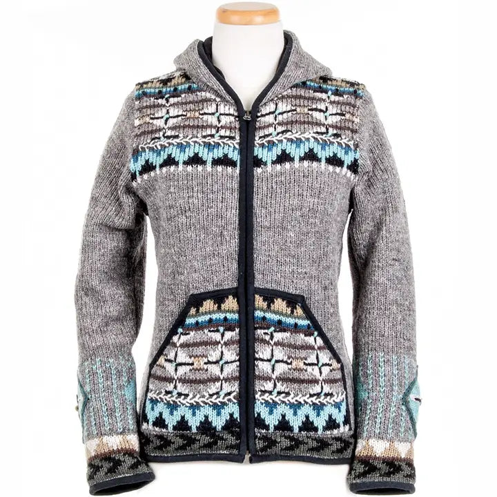 Dakotah Hooded Wool Sweater W Western Pattern