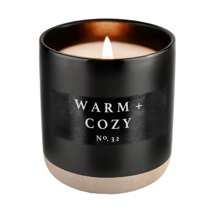 Sweet Water Decor Soy Candle Black Stoneware | Warm & Cozy