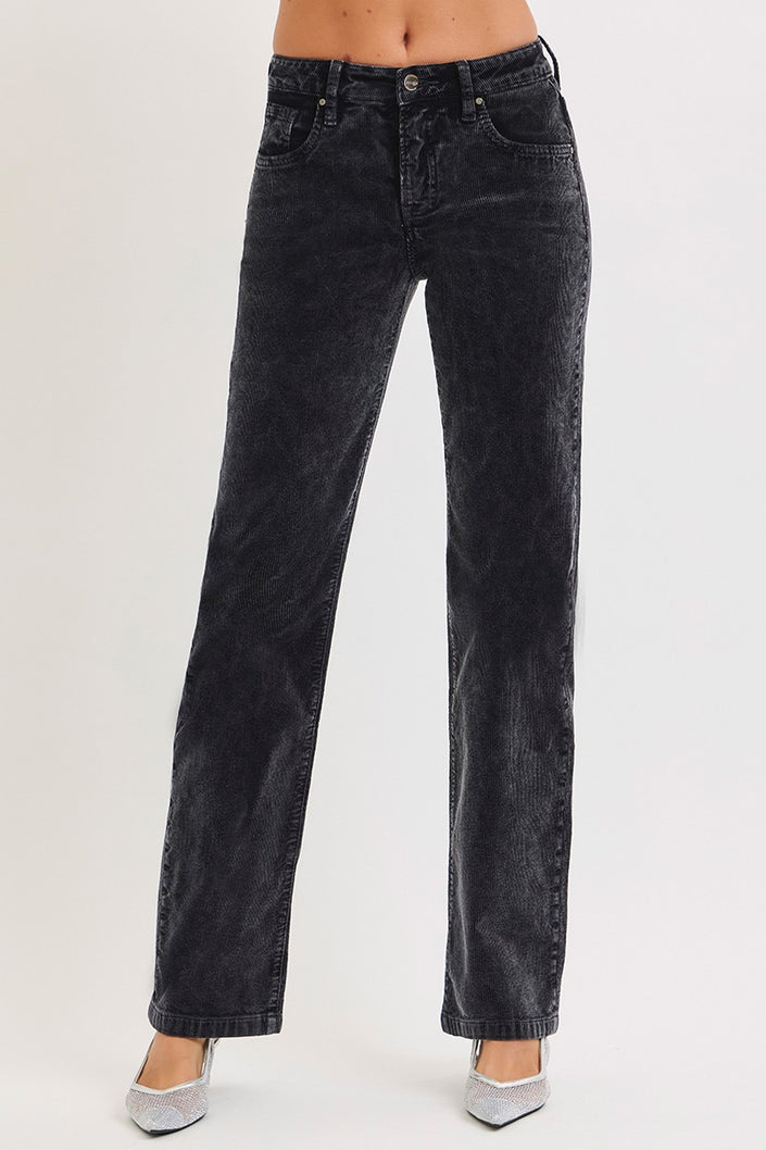 Mid Rise Straight Leg Corduroy Pants - TC